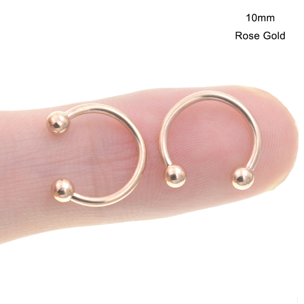 10 Piece-Pack Circular Horseshoe Rings Smile Tooth Piercing Body Jewelry
