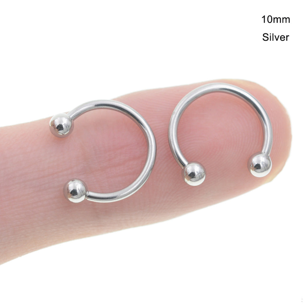 10 Piece-Pack Circular Horseshoe Rings Smile Tooth Piercing Body Jewelry