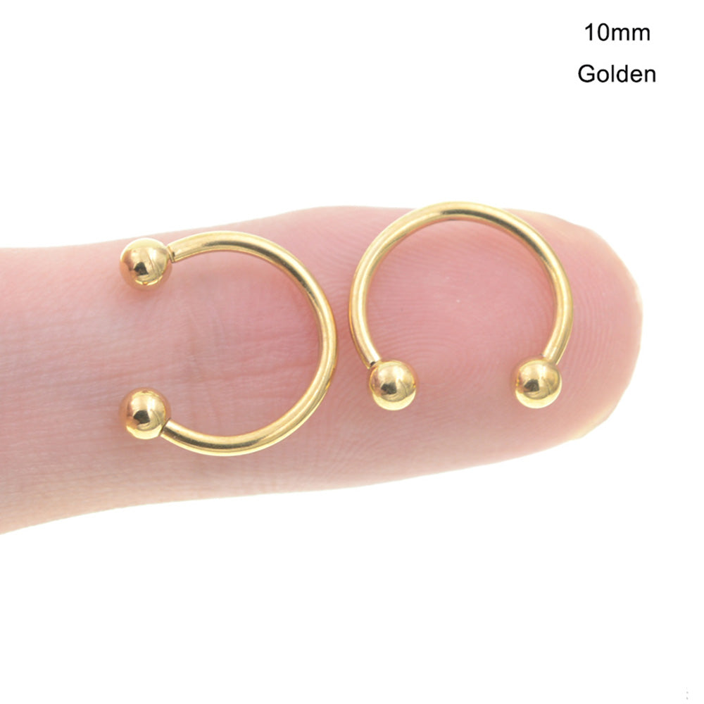 10 Piece-Pack Circular Horseshoe Rings Smile Tooth Piercing Body Jewelry