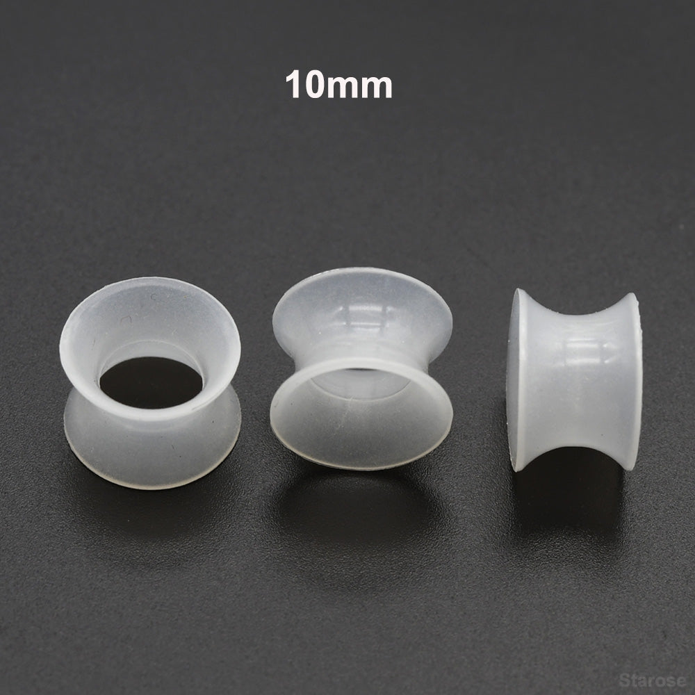 10 Pieces-Pack 3-24mm Glow-in-the-Dark Silicone Tunnels Flexible Ear Plugs 00G 0G Large Gauge Soft Ear Skin Tunnels Earlets Luminus Ear Stretchers Noctilucent Ear Dilations