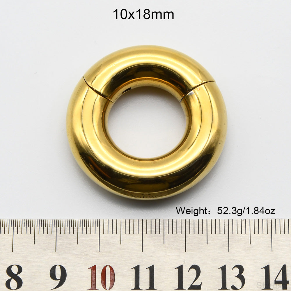 1 Piece Large Guage 12G/2mm to 00G/10mm 316L Stainless Steel Hinged Clicker Septum Rings Seamless Nose Ring Hoop Ear Piercing Earweight