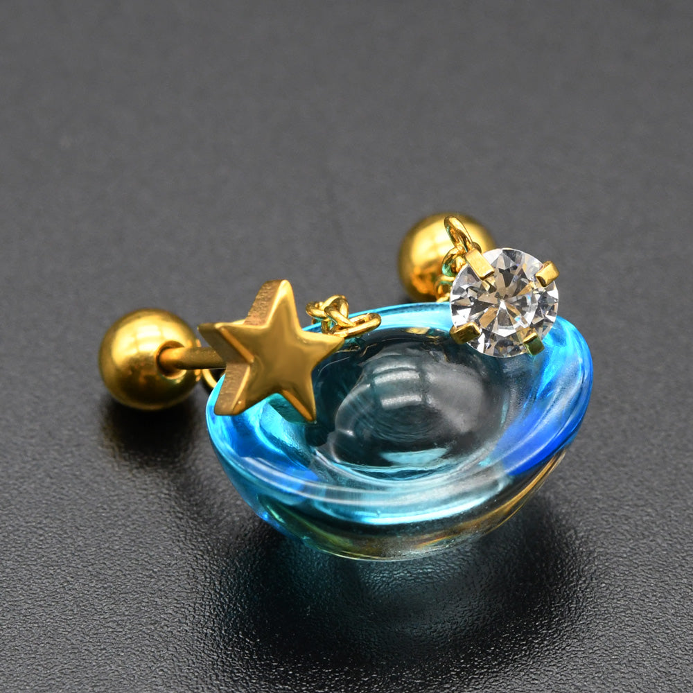 1 Piece 38mm Chain Tassel Earrings with Zircon Ear Piercing Jewelry