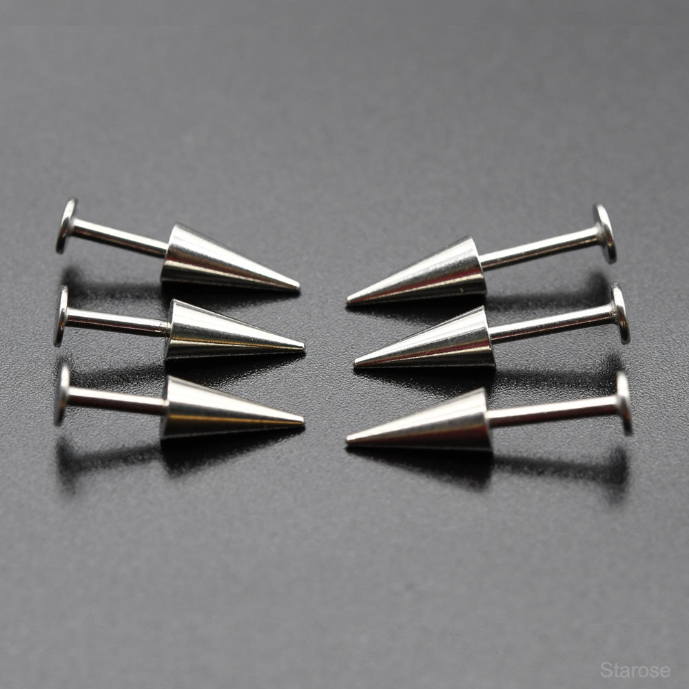 2Pcs-Pack 8.7mm Long Spike Earrings Stainless Steel Labret Bar Lip Piercing Cone Helix Spike Piercing Ear Studs Jewelry