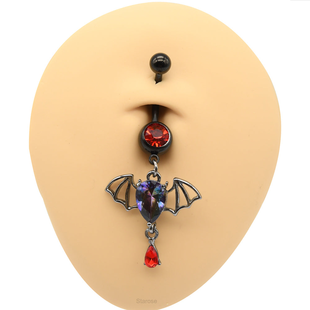 1 Piece Devil Bat Wings Belly Button Rings Stainless Steel Navel Piercing Jewelry