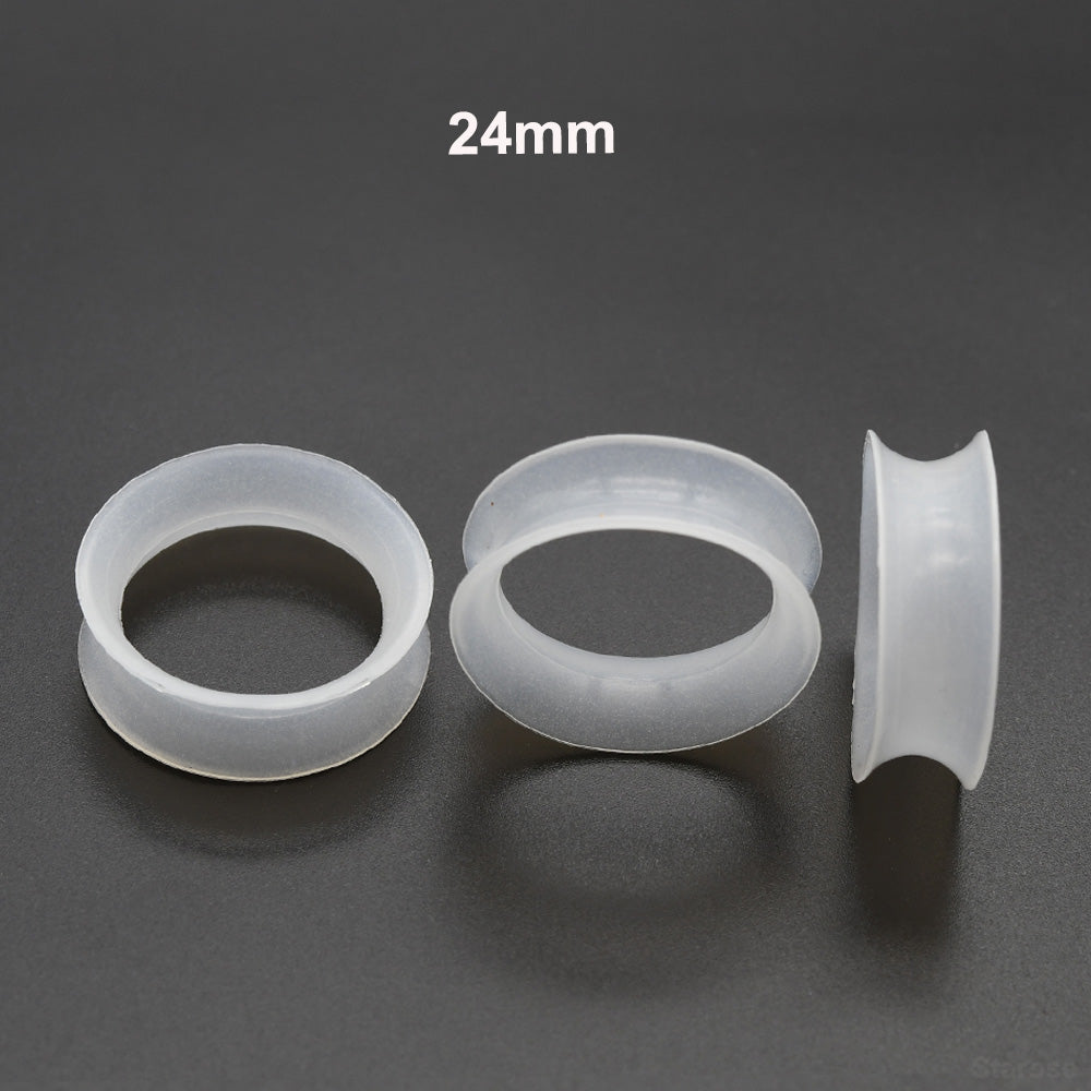 10 Pieces-Pack 3-24mm Glow-in-the-Dark Silicone Tunnels Flexible Ear Plugs 00G 0G Large Gauge Soft Ear Skin Tunnels Earlets Luminus Ear Stretchers Noctilucent Ear Dilations