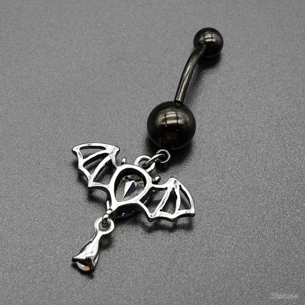 1 Piece Devil Bat Wings Belly Button Rings Stainless Steel Navel Piercing Jewelry