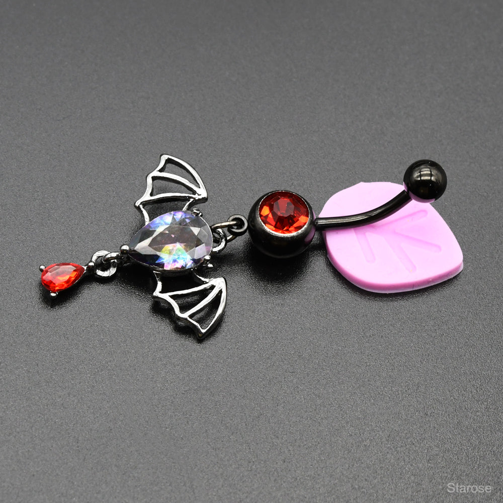 1 Piece Devil Bat Wings Belly Button Rings Stainless Steel Navel Piercing Jewelry