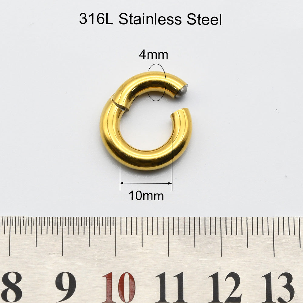 1 Piece Large Guage 12G/2mm to 00G/10mm 316L Stainless Steel Hinged Clicker Septum Rings Seamless Nose Ring Hoop Ear Piercing Earweight