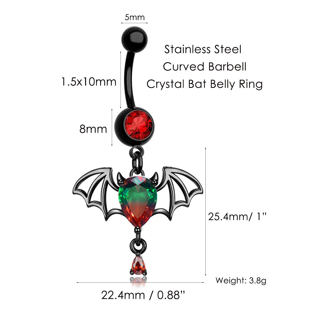 1 Piece Devil Bat Wings Belly Button Rings Stainless Steel Navel Piercing Jewelry