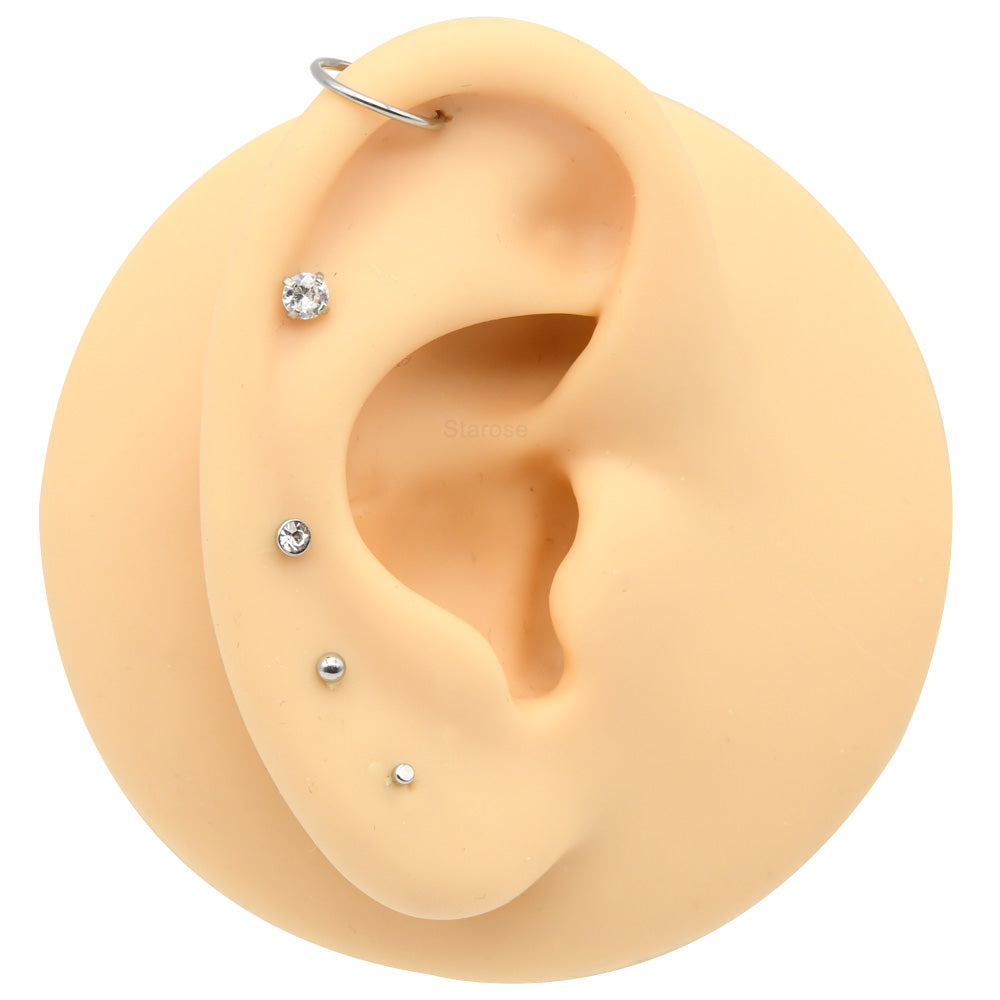 24 Pcs-Pack Cute 1.5/2/2.5/3mm Nose Studs 316L Stainless Steel Labret Stud Nose Rings Hoop for Helix Rook Daith Piercing