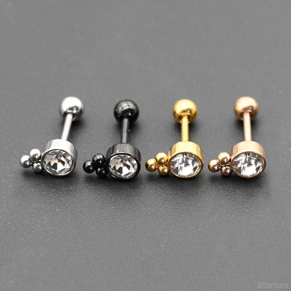 1 Pair Lovely Stainless Steel Mini Ball Helix Cartilage Lobe Stud Earrings for Women Men Conch Tragus Piercing Jewelry