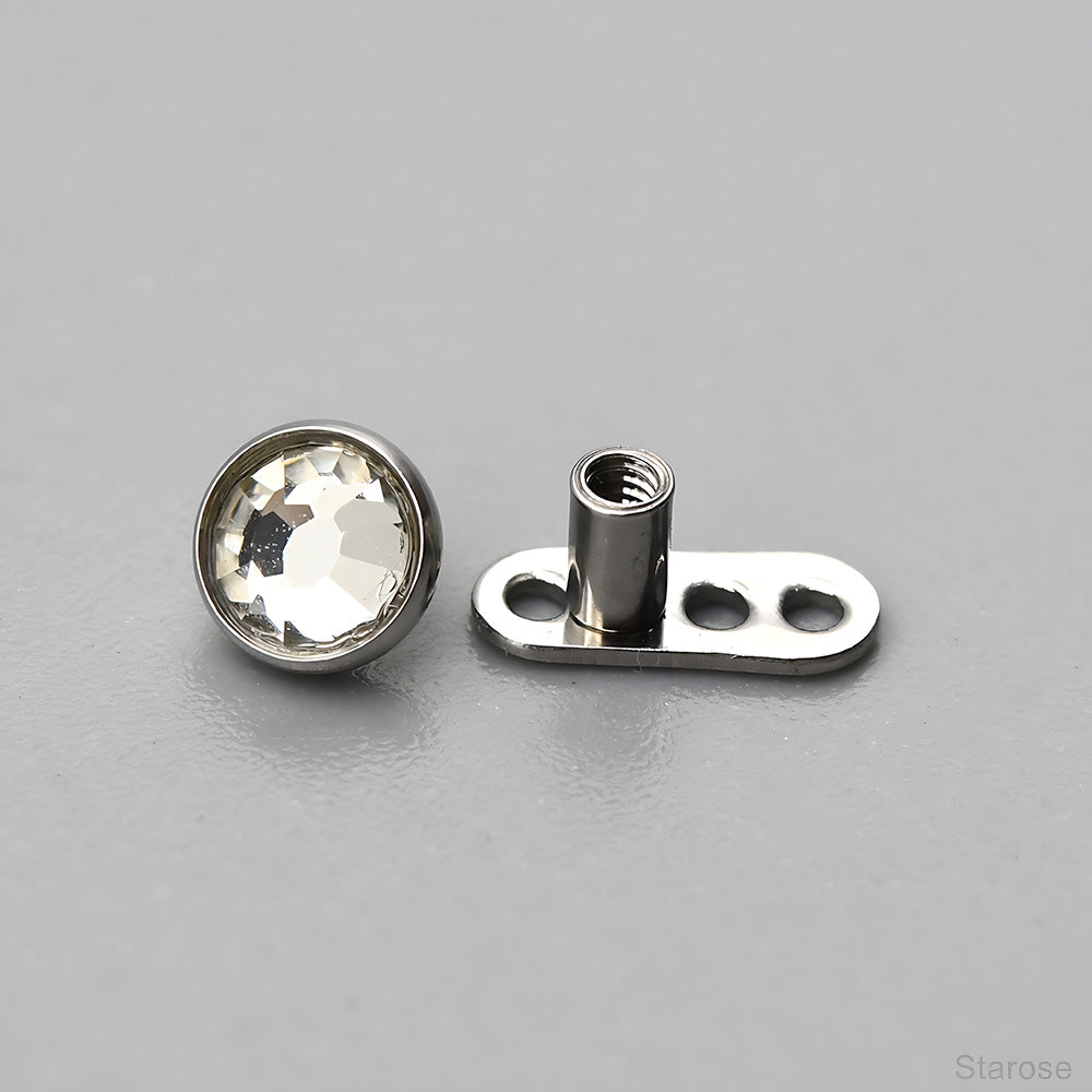 1 Piece Light Tide Round Top Micro Dermal Piercing Skin Diver Piercing Hand Hide-it Skin Stainless Steel Body Jewelry