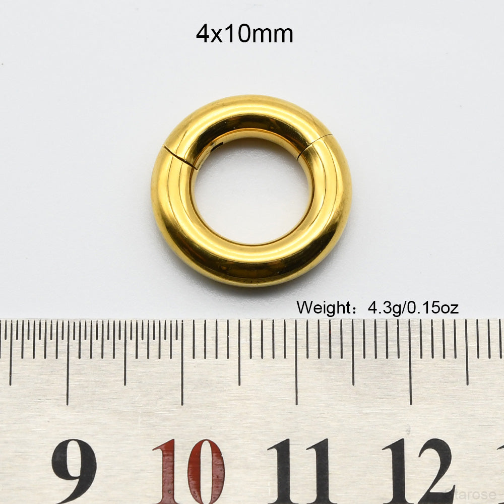 1 Piece Large Guage 12G/2mm to 00G/10mm 316L Stainless Steel Hinged Clicker Septum Rings Seamless Nose Ring Hoop Ear Piercing Earweight