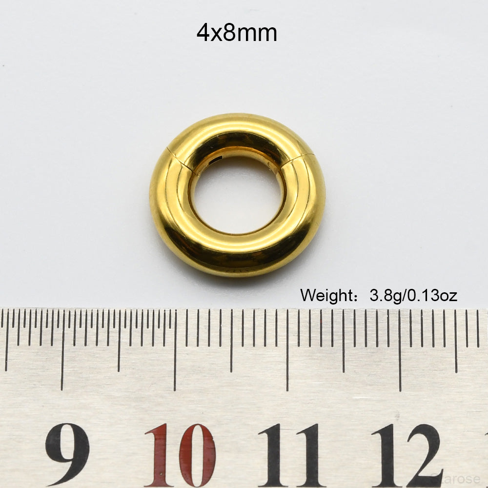 1 Piece Large Guage 12G/2mm to 00G/10mm 316L Stainless Steel Hinged Clicker Septum Rings Seamless Nose Ring Hoop Ear Piercing Earweight