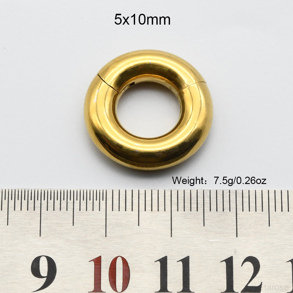 1 Piece Large Guage 12G/2mm to 00G/10mm 316L Stainless Steel Hinged Clicker Septum Rings Seamless Nose Ring Hoop Ear Piercing Earweight
