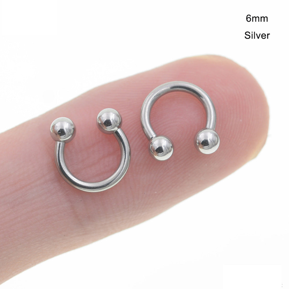 10 Piece-Pack Circular Horseshoe Rings Smile Tooth Piercing Body Jewelry