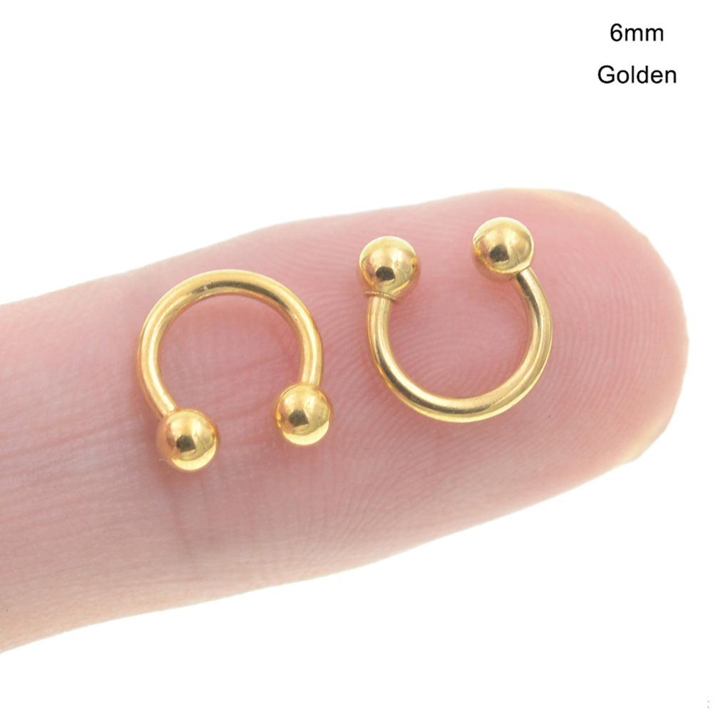10 Piece-Pack Circular Horseshoe Rings Smile Tooth Piercing Body Jewelry