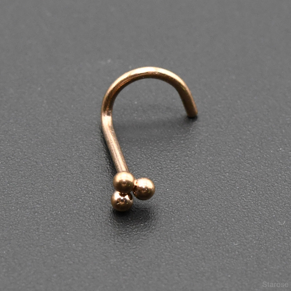 2 Pieces 2.8mm Mini Three-Ball Nose Studs Stainless Steel Barbell Piercing Helix Cartilage Conch Stud Earring