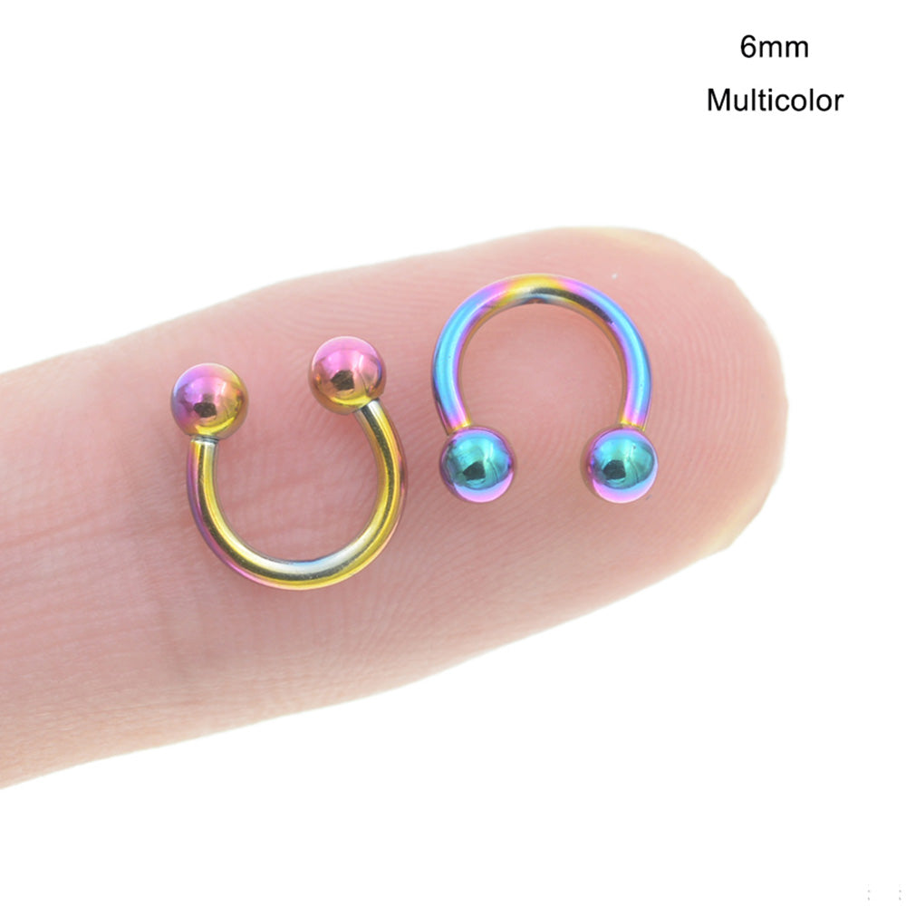10 Piece-Pack Circular Horseshoe Rings Smile Tooth Piercing Body Jewelry