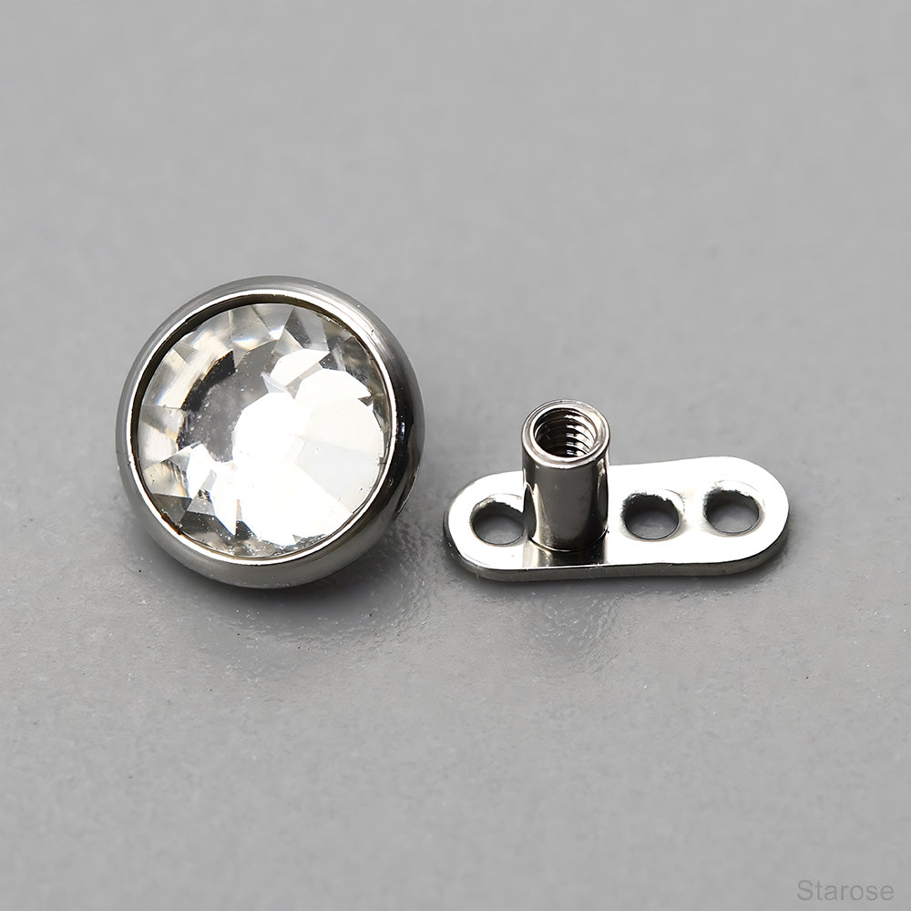 1 Piece Light Tide Round Top Micro Dermal Piercing Skin Diver Piercing Hand Hide-it Skin Stainless Steel Body Jewelry