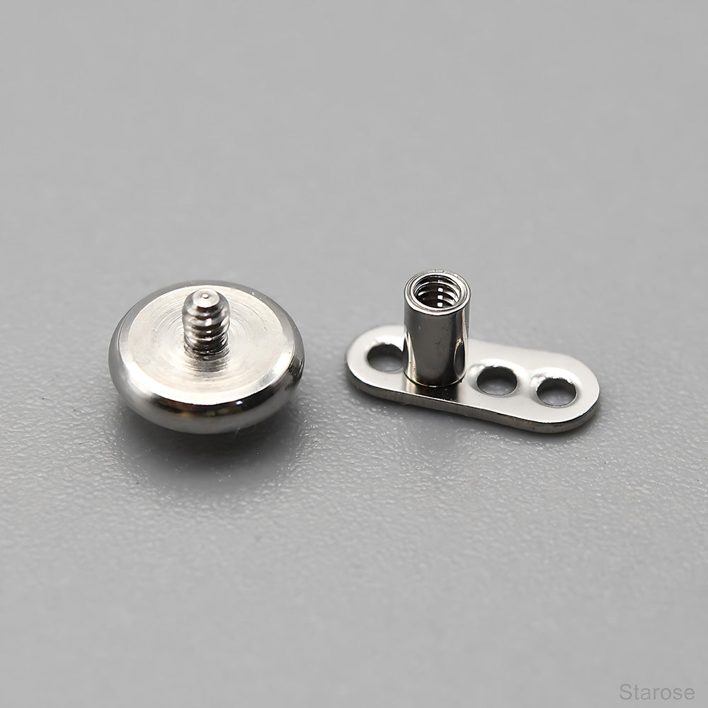 1 Piece Light Tide Round Top Micro Dermal Piercing Skin Diver Piercing Hand Hide-it Skin Stainless Steel Body Jewelry