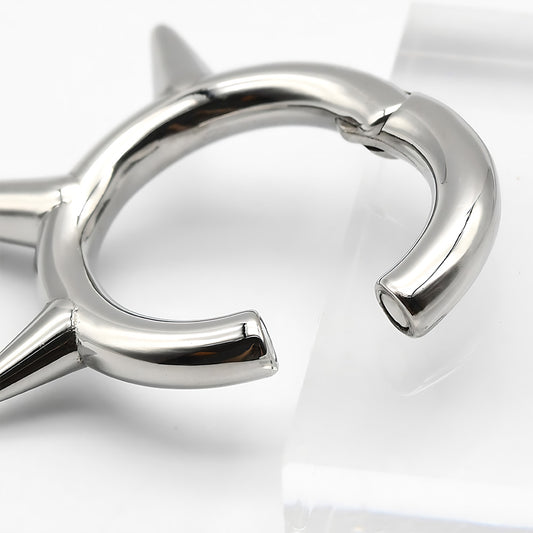 1 Piece 316L Stainless Steel Septum Piercing Nose Rings with Magnetic Interface Punk Triple-Spiked Nose Ring Hoop Earlobe Piercing Circle Earrings Men Large Gauge 5x20mm