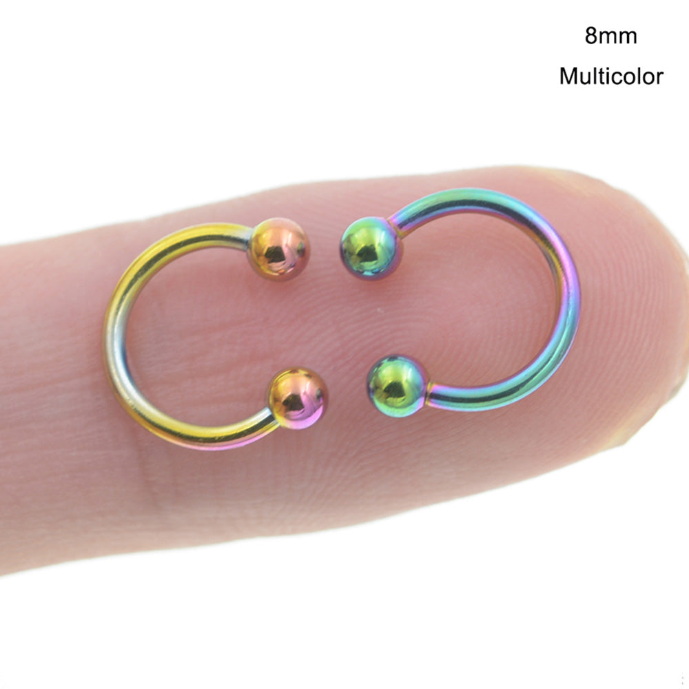 10 Piece-Pack Circular Horseshoe Rings Smile Tooth Piercing Body Jewelry