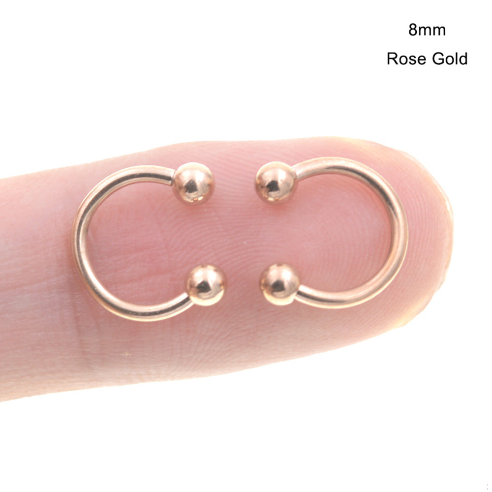 10 Piece-Pack Circular Horseshoe Rings Smile Tooth Piercing Body Jewelry