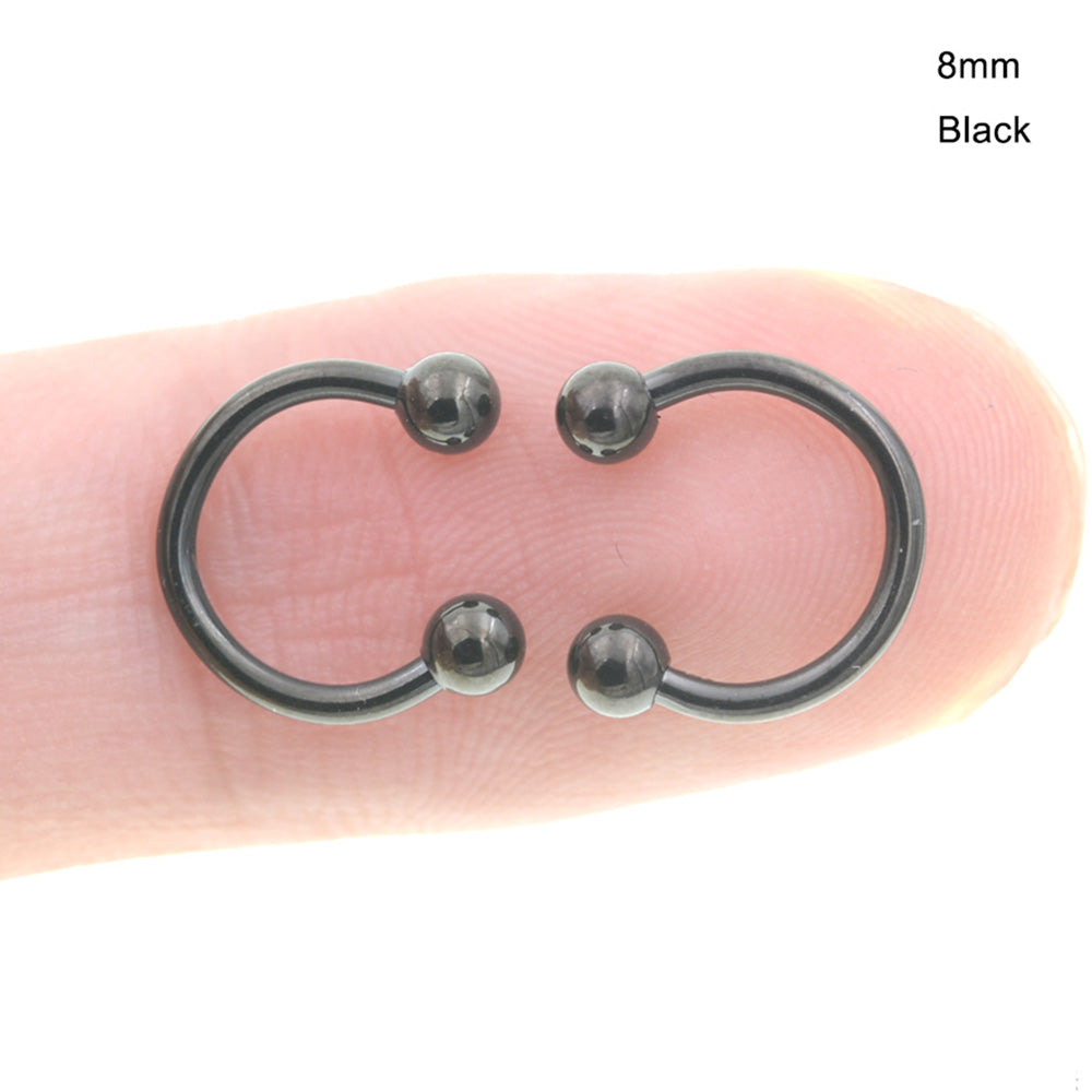 10 Piece-Pack Circular Horseshoe Rings Smile Tooth Piercing Body Jewelry
