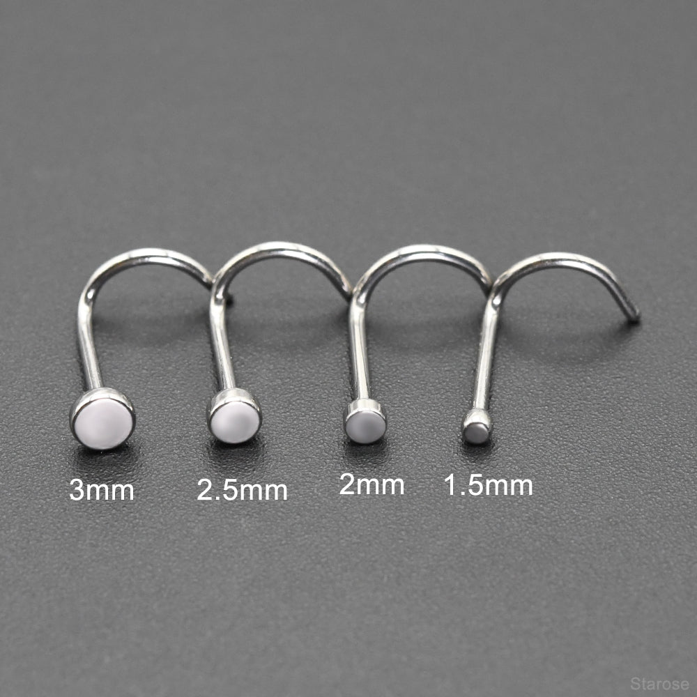 24 Pcs-Pack Cute 1.5/2/2.5/3mm Nose Studs 316L Stainless Steel Labret Stud Nose Rings Hoop for Helix Rook Daith Piercing
