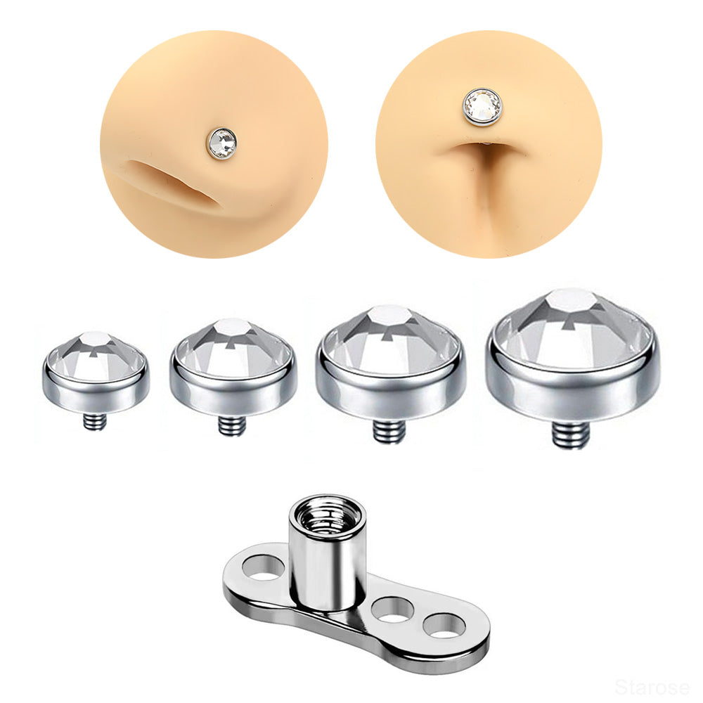1 Piece Light Tide Round Top Micro Dermal Piercing Skin Diver Piercing Hand Hide-it Skin Stainless Steel Body Jewelry