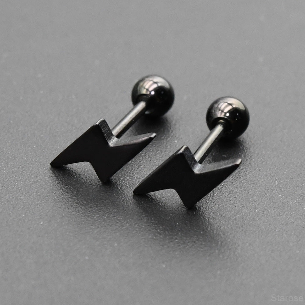1 Pair Lightning Stainless Steel Helix Cartilage Earrings Tragus Conch Piercing Stud