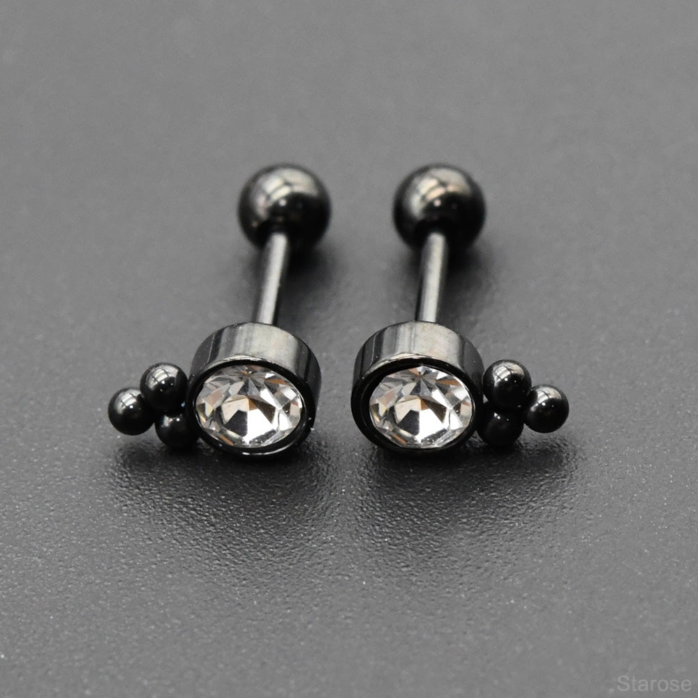 1 Pair Lovely Stainless Steel Mini Ball Helix Cartilage Lobe Stud Earrings for Women Men Conch Tragus Piercing Jewelry