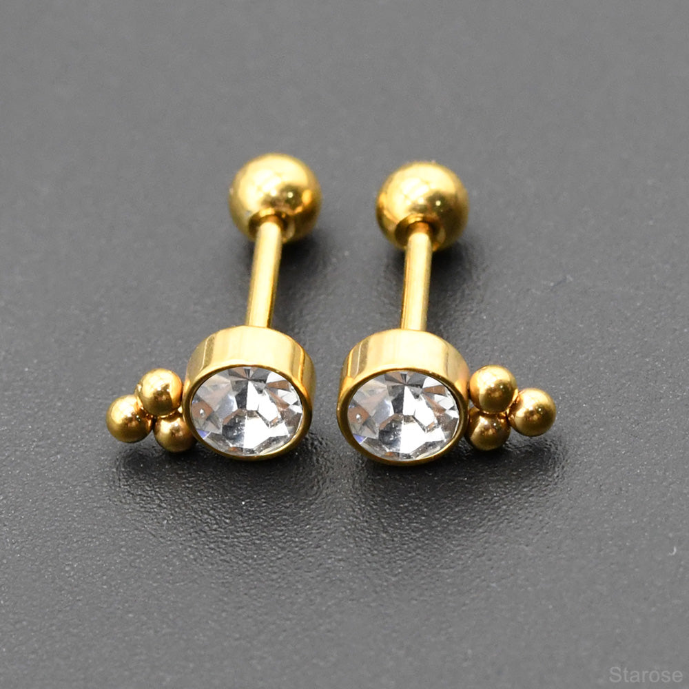 1 Pair Lovely Stainless Steel Mini Ball Helix Cartilage Lobe Stud Earrings for Women Men Conch Tragus Piercing Jewelry