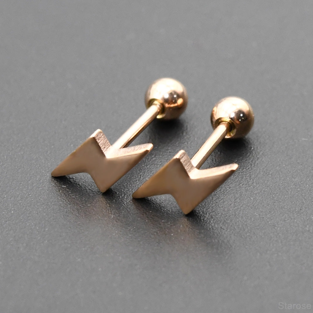 1 Pair Lightning Stainless Steel Helix Cartilage Earrings Tragus Conch Piercing Stud