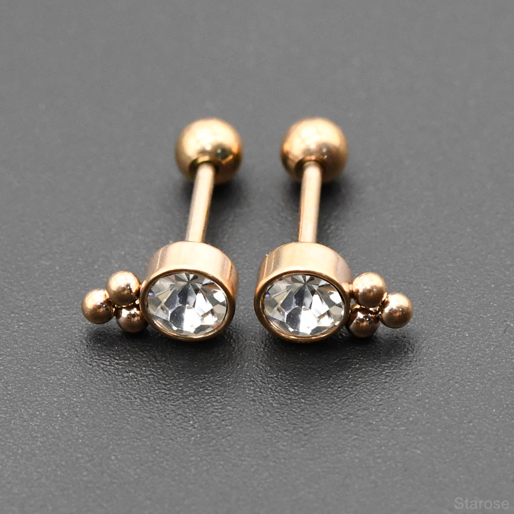 1 Pair Lovely Stainless Steel Mini Ball Helix Cartilage Lobe Stud Earrings for Women Men Conch Tragus Piercing Jewelry