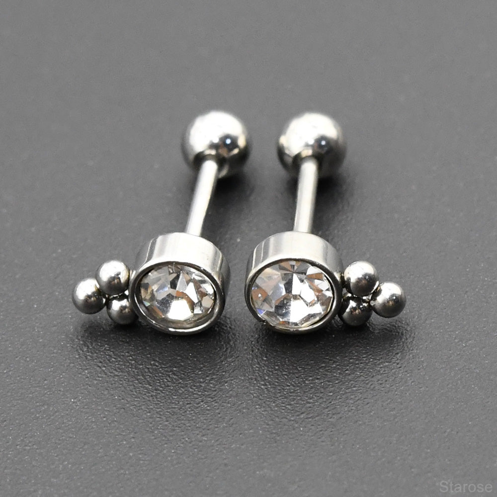 1 Pair Lovely Stainless Steel Mini Ball Helix Cartilage Lobe Stud Earrings for Women Men Conch Tragus Piercing Jewelry