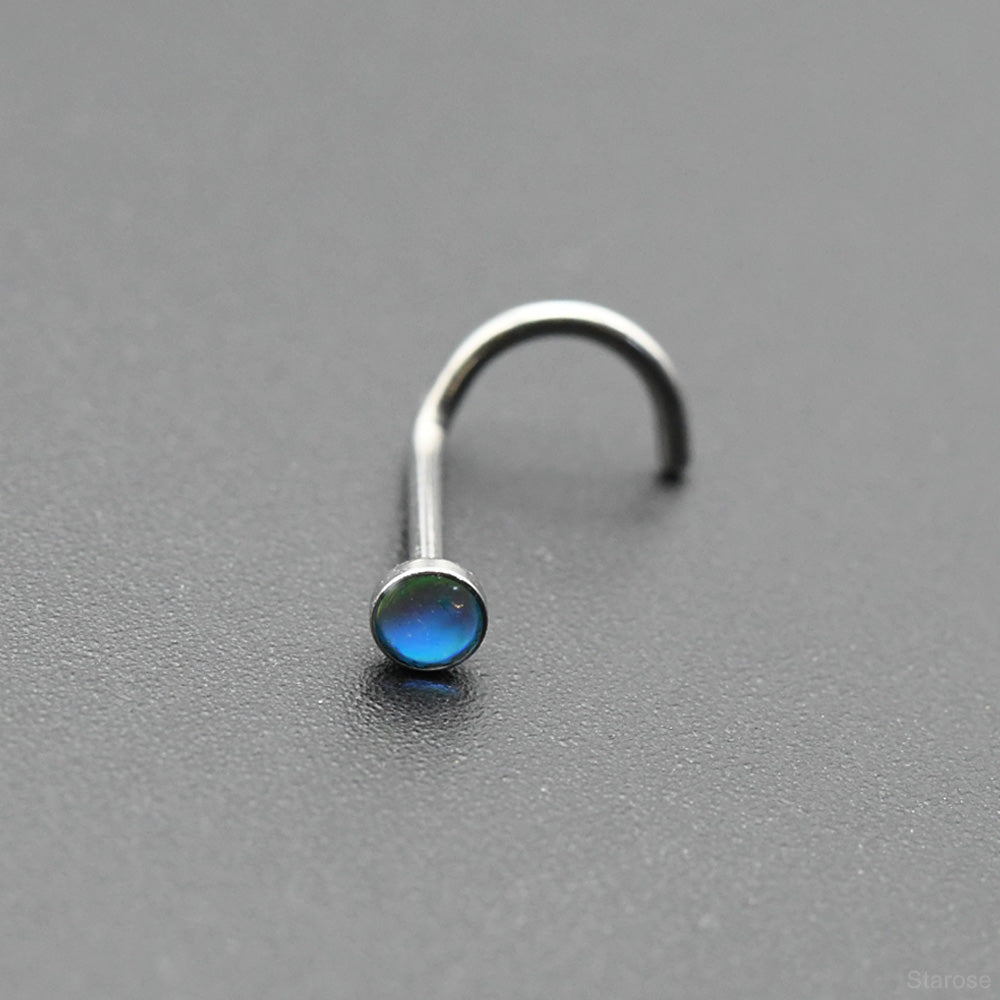 3Pcs Gradient Colors 3mm Artificial Crystal Nose Studs Stainless Steel Twisted Barbell Piercing Labret Helix Earrings
