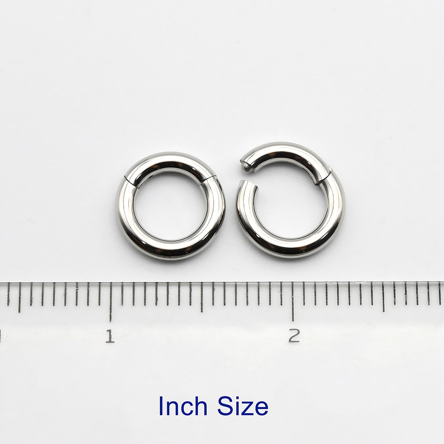 1 PAIR High Polished 316L Surgical Steel Nose Ring Hoop Ear Piercing Jewelry Hinged Clicker Piercing for Septum Labret BCR 18G-00G