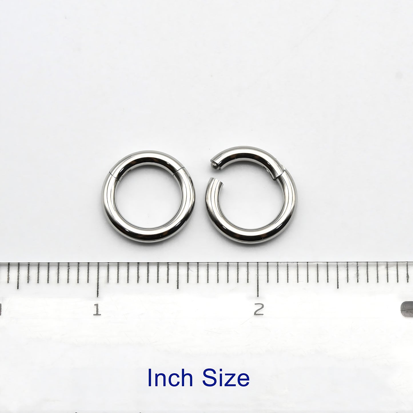 1 PAIR High Polished 316L Surgical Steel Nose Ring Hoop Ear Piercing Jewelry Hinged Clicker Piercing for Septum Labret BCR 18G-00G
