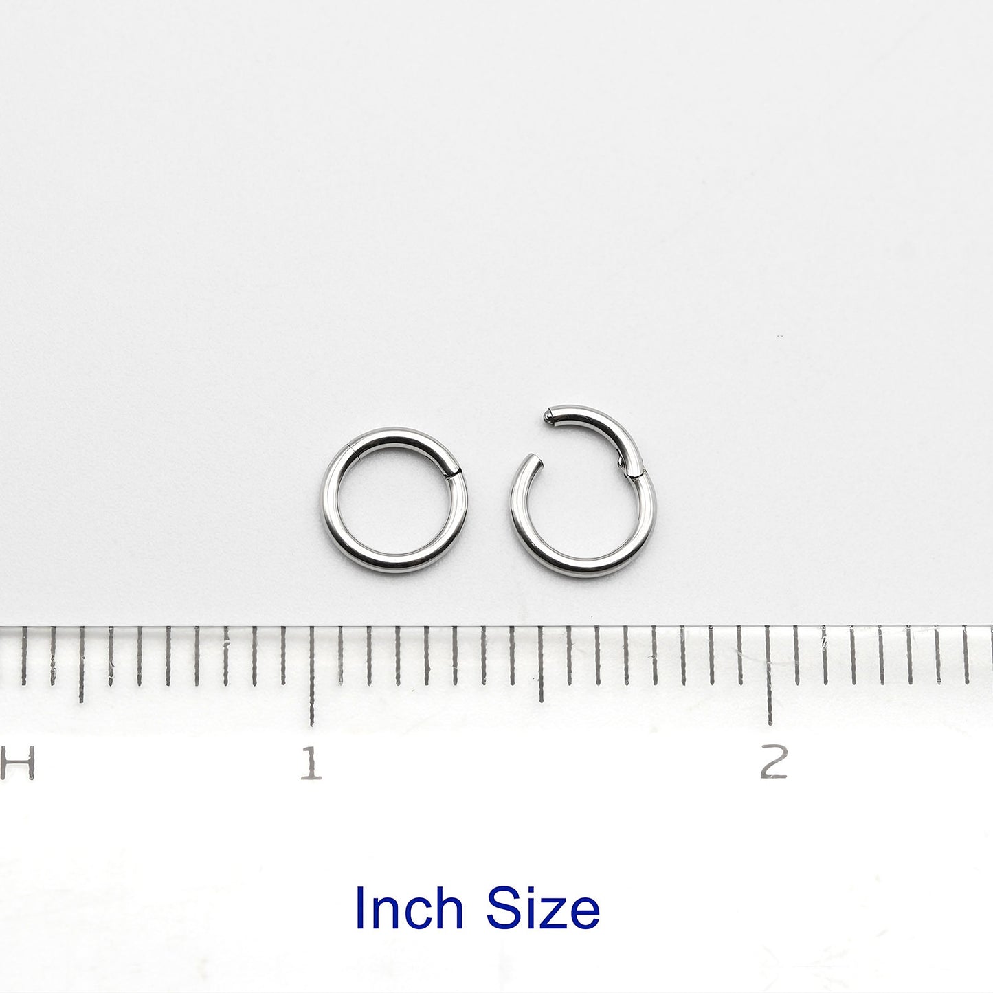 1 PAIR High Polished 316L Surgical Steel Nose Ring Hoop Ear Piercing Jewelry Hinged Clicker Piercing for Septum Labret BCR 18G-00G