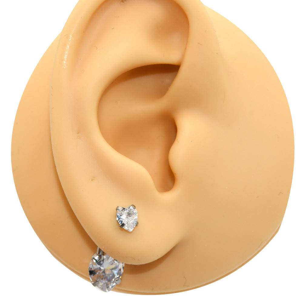 1 Piece Bright Zircon Heart Belly Button Rings Curved Barbell Piercing Navel Jewelry