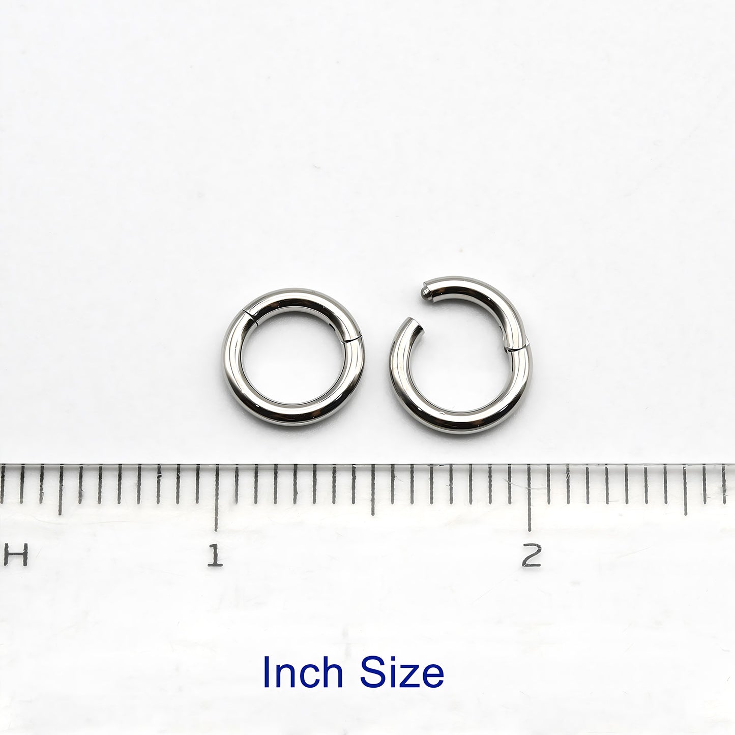 1 PAIR High Polished 316L Surgical Steel Nose Ring Hoop Ear Piercing Jewelry Hinged Clicker Piercing for Septum Labret BCR 18G-00G
