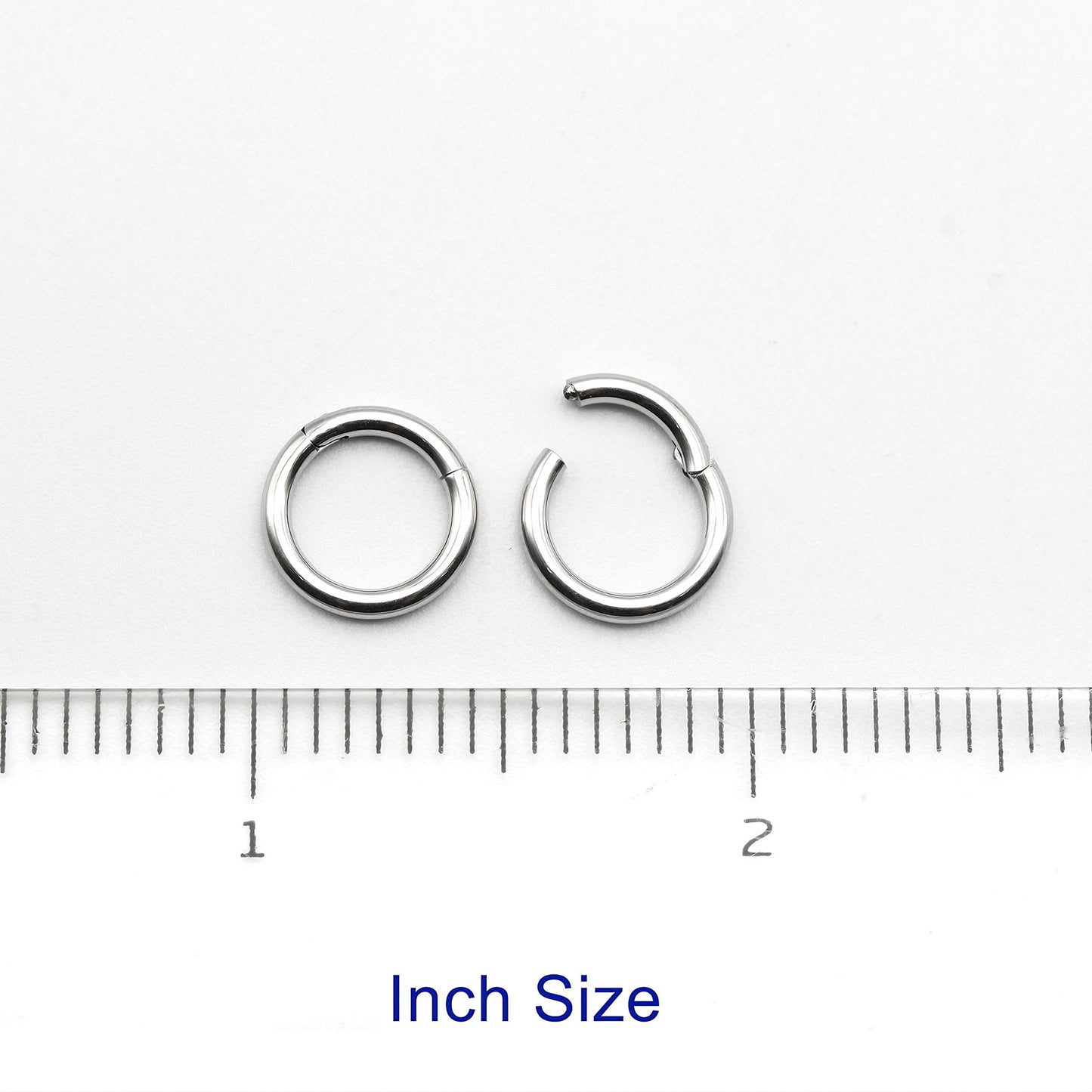 1 PAIR High Polished 316L Surgical Steel Nose Ring Hoop Ear Piercing Jewelry Hinged Clicker Piercing for Septum Labret BCR 18G-00G