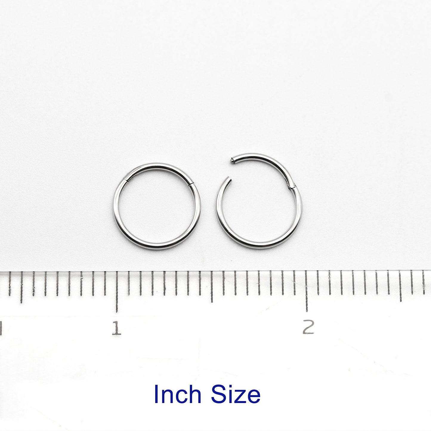 1 PAIR High Polished 316L Surgical Steel Nose Ring Hoop Ear Piercing Jewelry Hinged Clicker Piercing for Septum Labret BCR 18G-00G