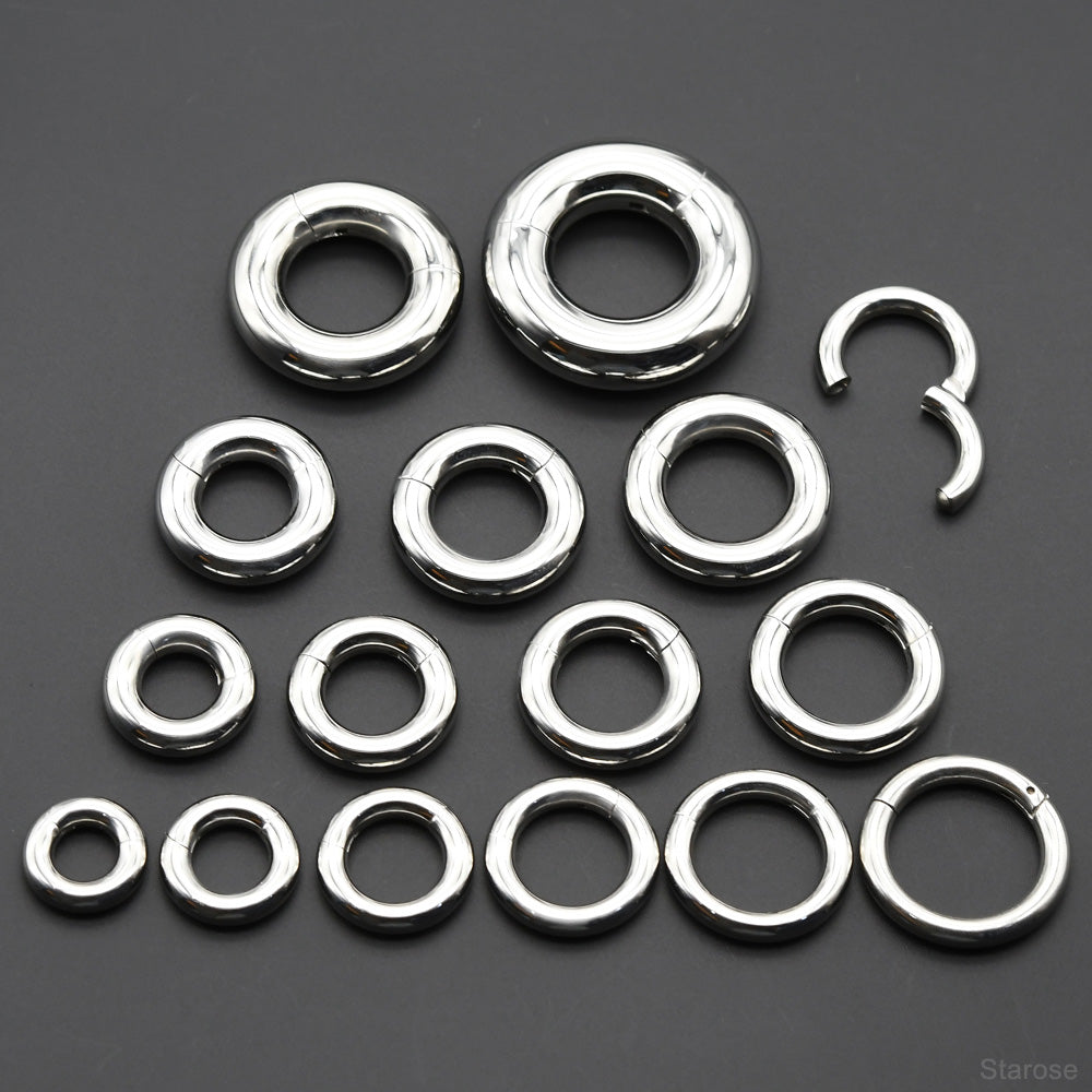 1 Piece Stainless Steel Seamless Hinged Clicker Nose Hoop Ring Ear Piercing Jewelry