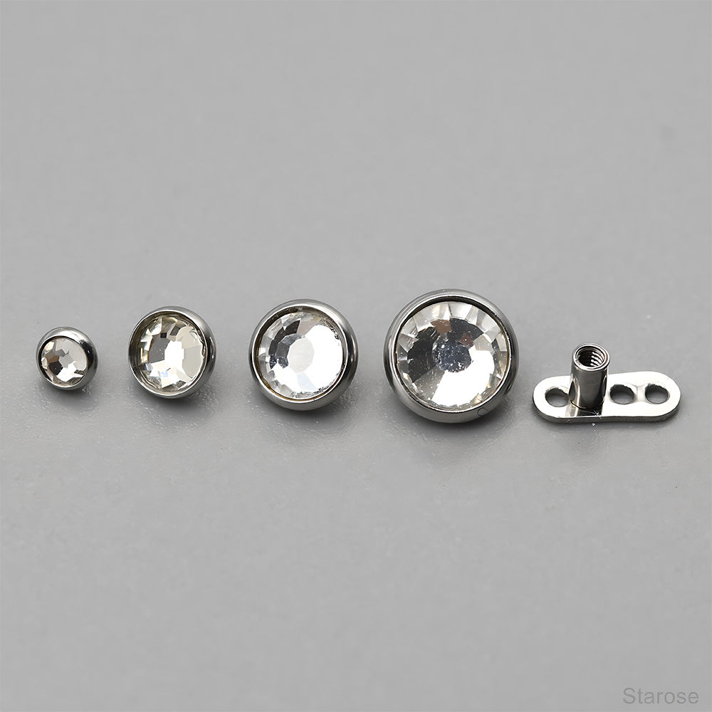 1 Piece Light Tide Round Top Micro Dermal Piercing Skin Diver Piercing Hand Hide-it Skin Stainless Steel Body Jewelry