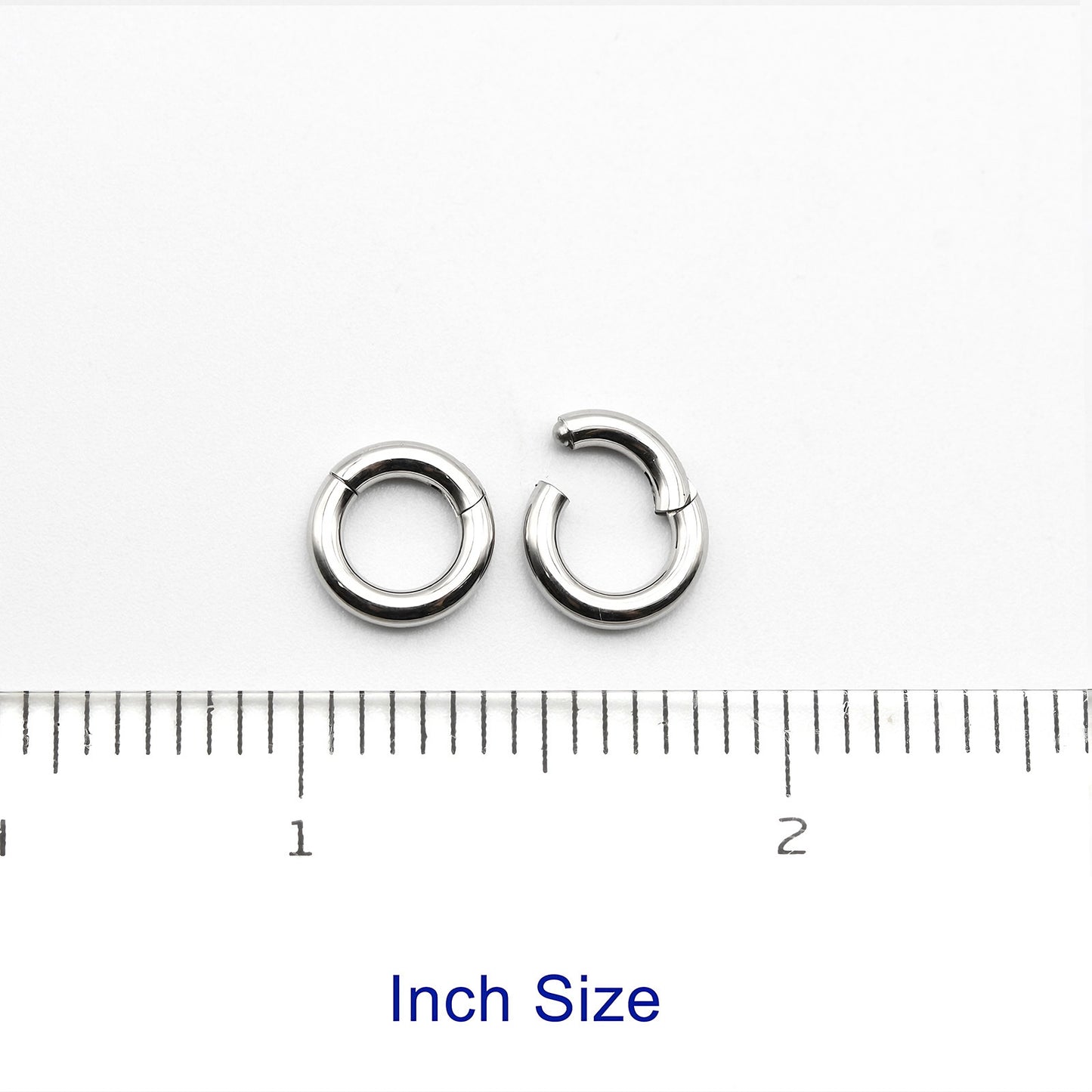 1 PAIR High Polished 316L Surgical Steel Nose Ring Hoop Ear Piercing Jewelry Hinged Clicker Piercing for Septum Labret BCR 18G-00G