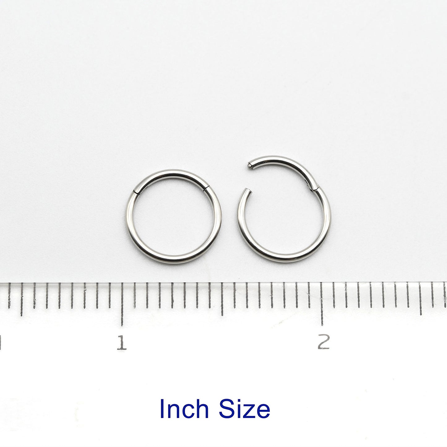 1 PAIR High Polished 316L Surgical Steel Nose Ring Hoop Ear Piercing Jewelry Hinged Clicker Piercing for Septum Labret BCR 18G-00G