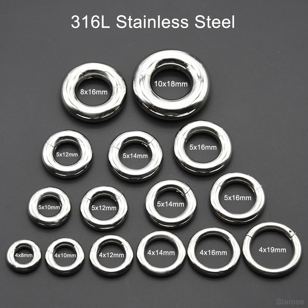 1 Piece Stainless Steel Seamless Hinged Clicker Nose Hoop Ring Ear Piercing Jewelry